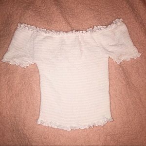 White off the shoulder crop top